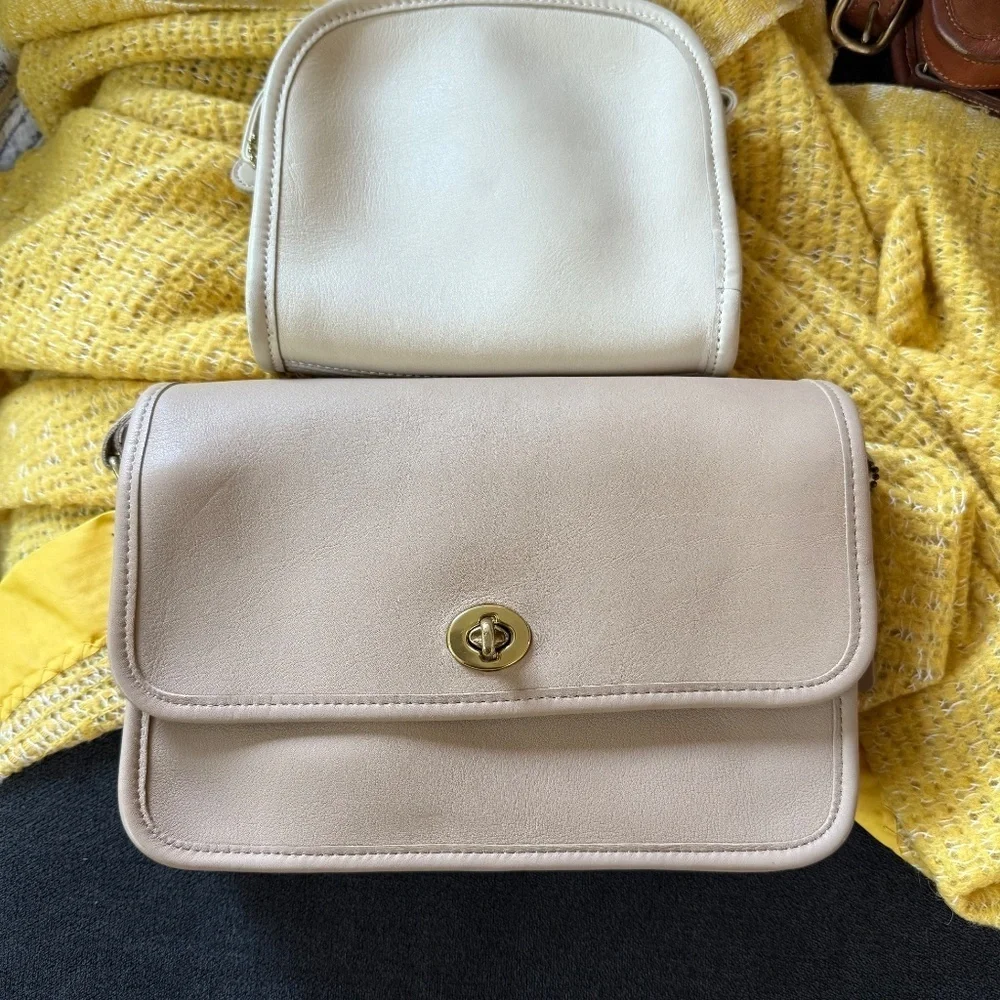 Vintage Coach 9850 Compartment Bag mystery color - Stone? - READ